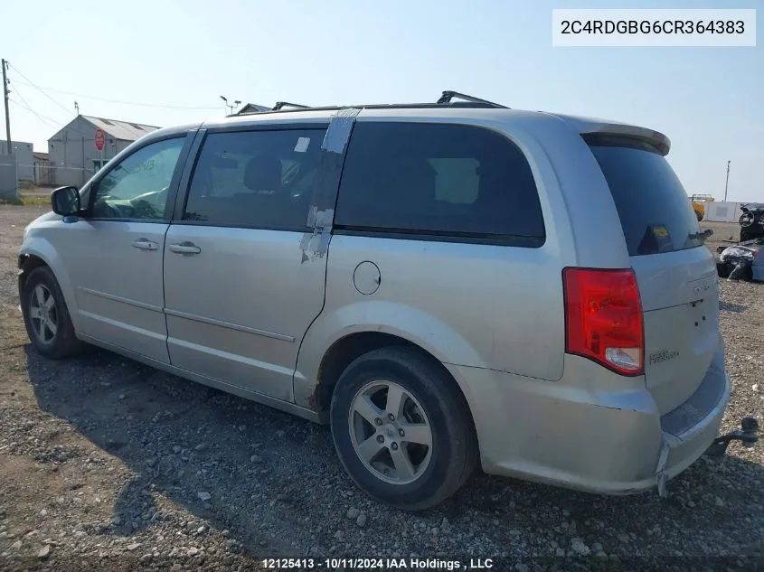 2012 Dodge Grand Caravan Se VIN: 2C4RDGBG6CR364383 Lot: 12125413