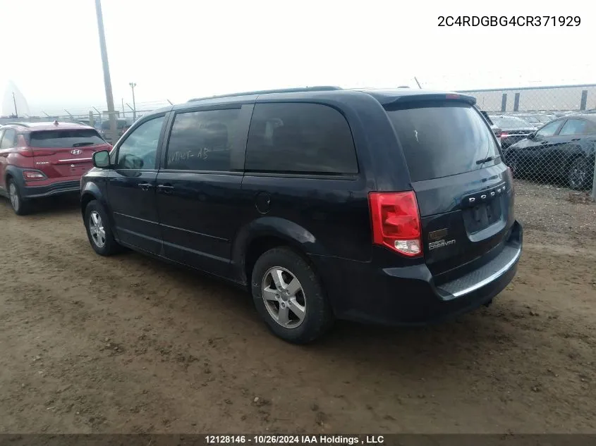 2C4RDGBG4CR371929 2012 Dodge Grand Caravan Se/Sxt