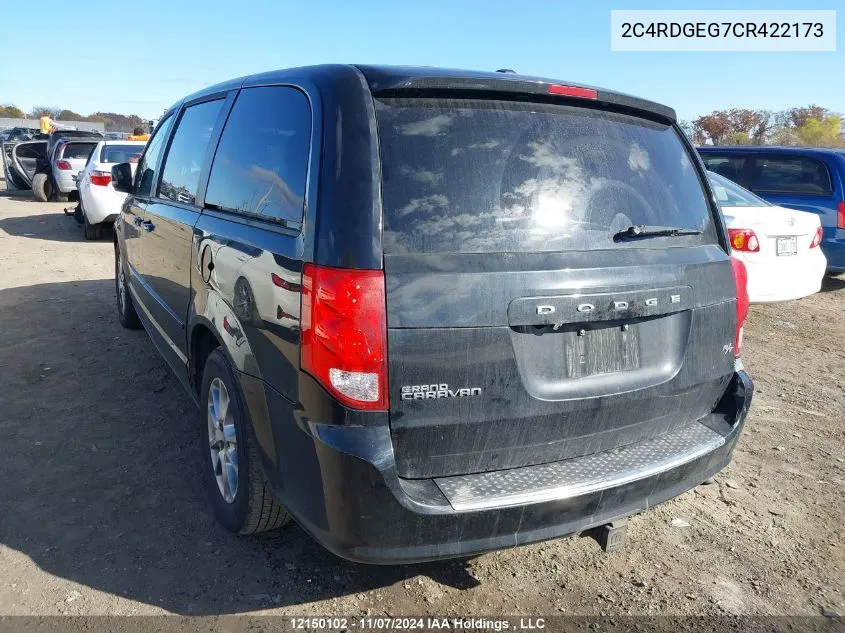 2012 Dodge Grand Caravan R/T VIN: 2C4RDGEG7CR422173 Lot: 12150102