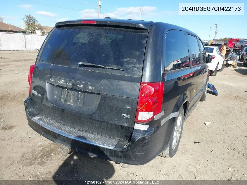 2012 Dodge Grand Caravan R/T VIN: 2C4RDGEG7CR422173 Lot: 12150102