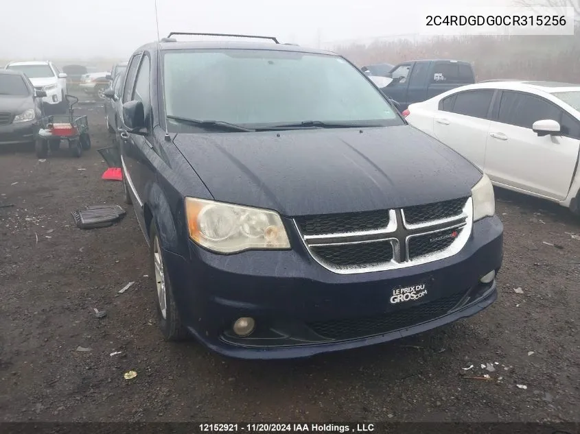 2012 Dodge Grand Caravan Crew VIN: 2C4RDGDG0CR315256 Lot: 12152921