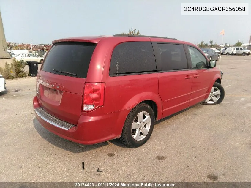 2C4RDGBGXCR356058 2012 Dodge Grand Caravan Se