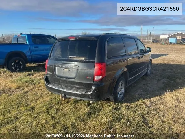 2C4RDGBG3CR421560 2012 Dodge Grand Caravan Se