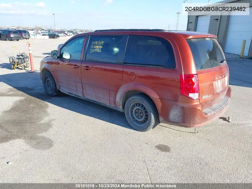 2012 Dodge Grand Caravan Se VIN: 2C4RDGBG8CR239482 Lot: 20181019