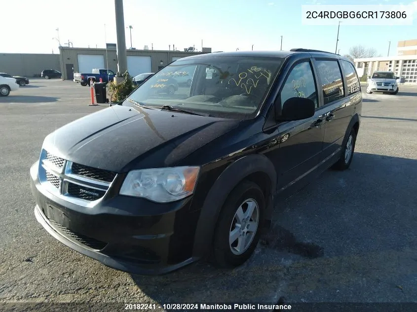 2C4RDGBG6CR173806 2012 Dodge Grand Caravan Se