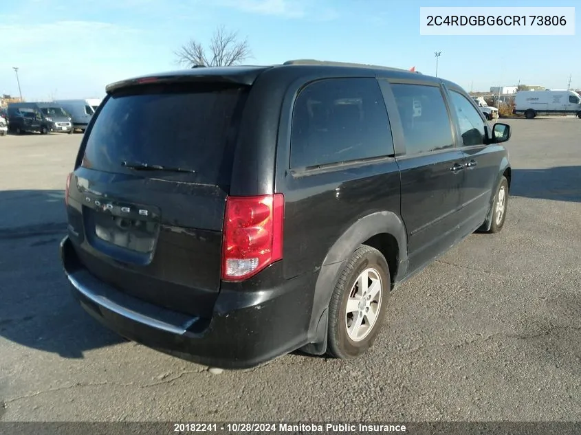 2012 Dodge Grand Caravan Se VIN: 2C4RDGBG6CR173806 Lot: 20182241