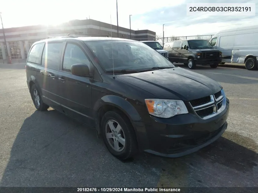 2012 Dodge Grand Caravan Crew VIN: 2C4RDGBG3CR352191 Lot: 20182476