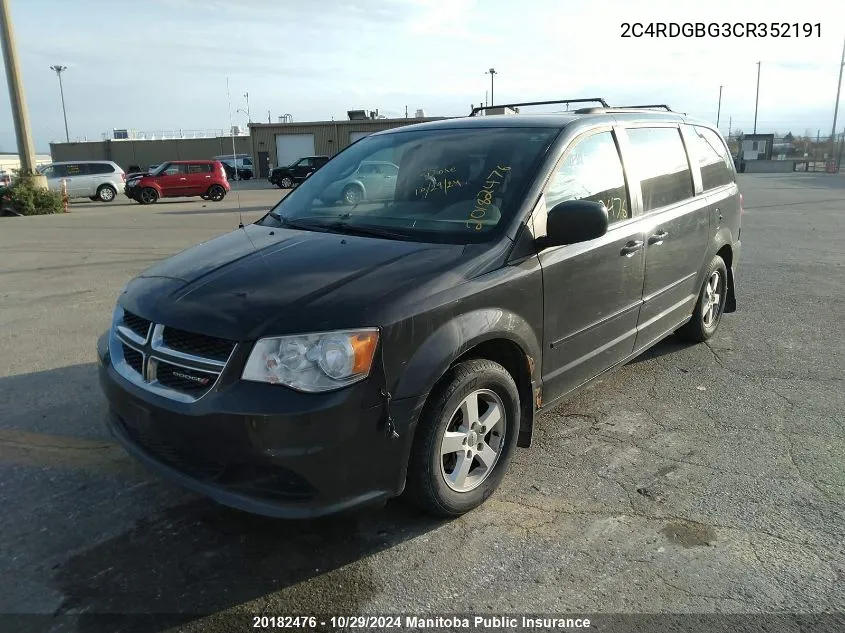 2012 Dodge Grand Caravan Crew VIN: 2C4RDGBG3CR352191 Lot: 20182476