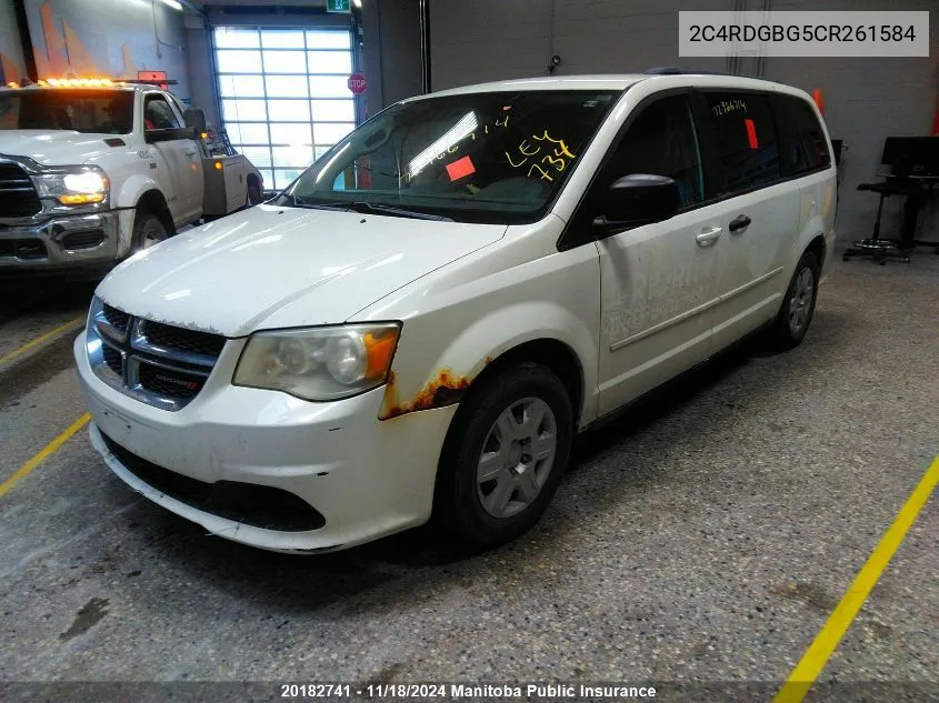 2C4RDGBG5CR261584 2012 Dodge Grand Caravan Se