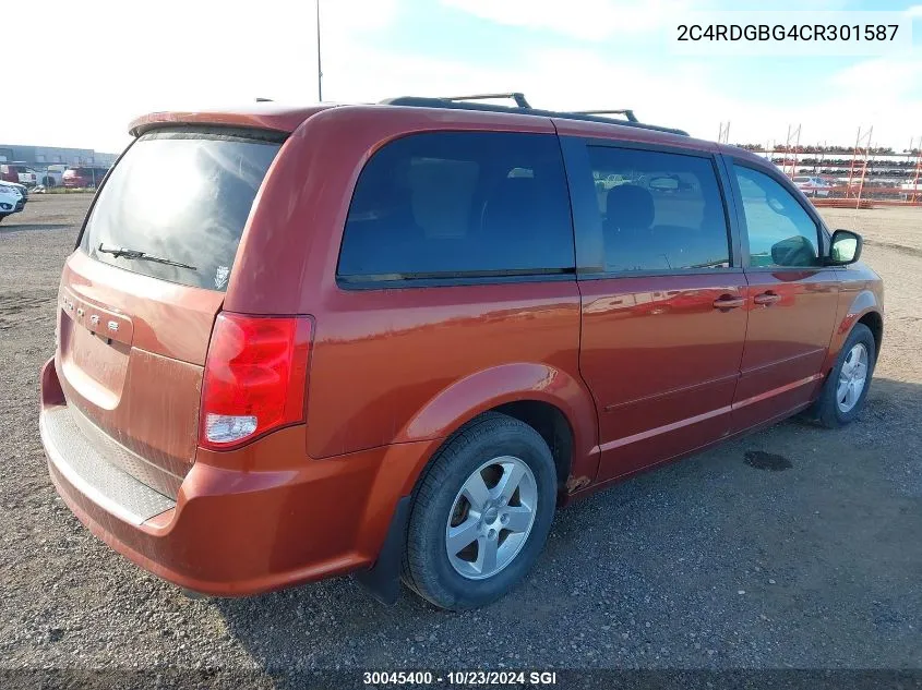 2012 Dodge Grand Caravan Se VIN: 2C4RDGBG4CR301587 Lot: 30045400