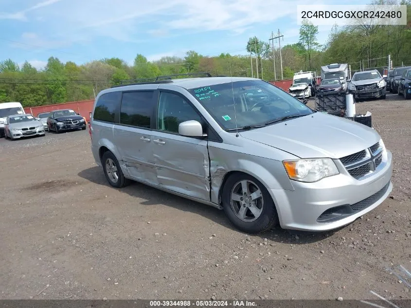 2012 Dodge Grand Caravan Sxt VIN: 2C4RDGCGXCR242480 Lot: 39344988