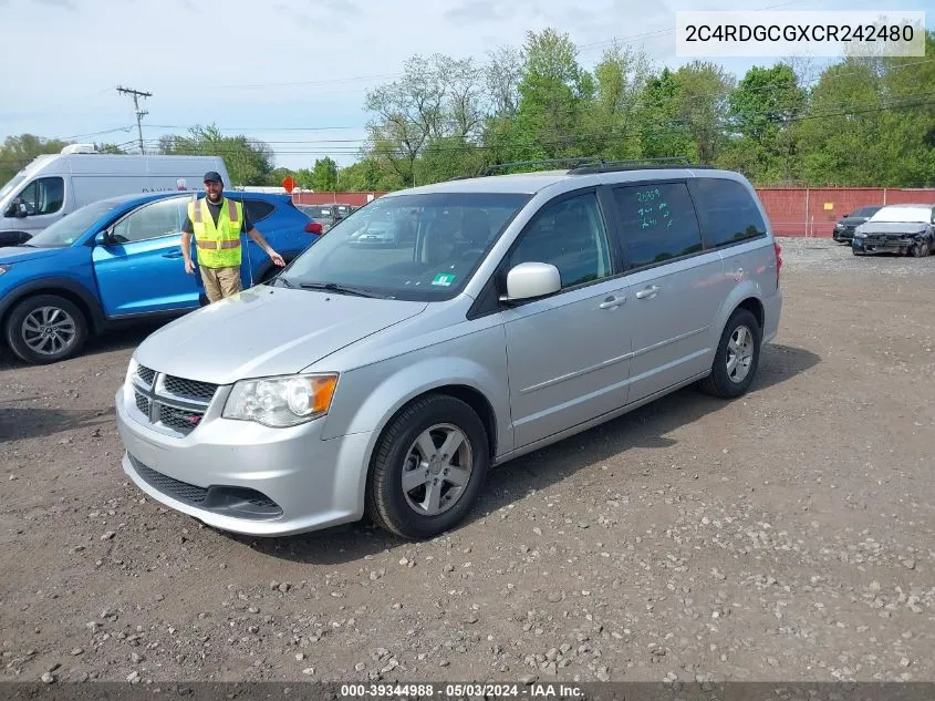 2012 Dodge Grand Caravan Sxt VIN: 2C4RDGCGXCR242480 Lot: 39344988