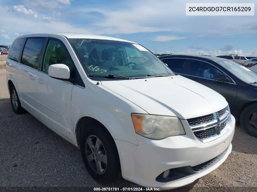 2012 Dodge Grand Caravan Crew VIN: 2C4RDGDG7CR165209 Lot: 39751781