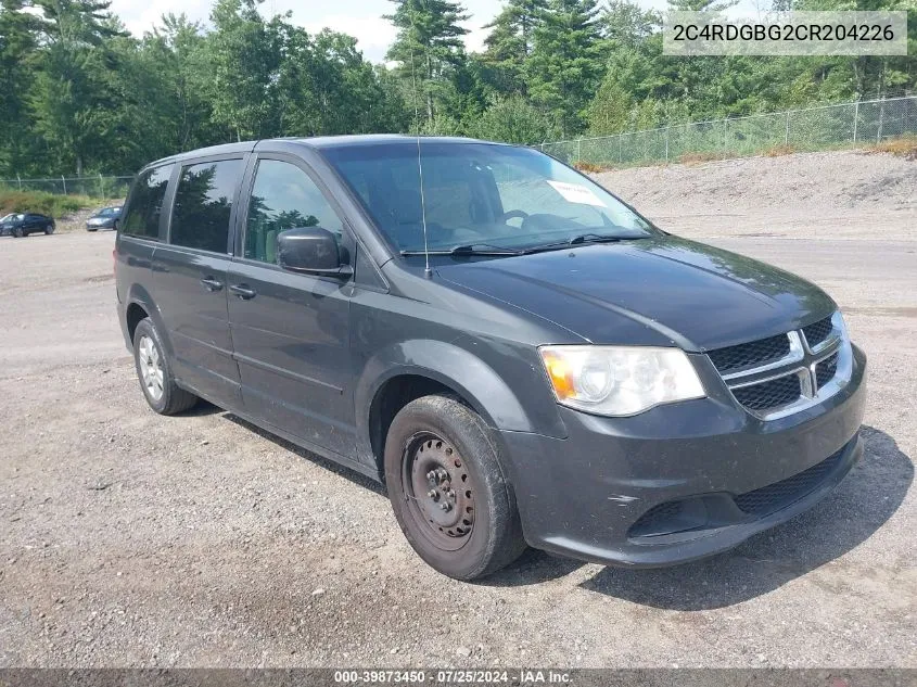 2012 Dodge Grand Caravan Se/Avp VIN: 2C4RDGBG2CR204226 Lot: 39873450