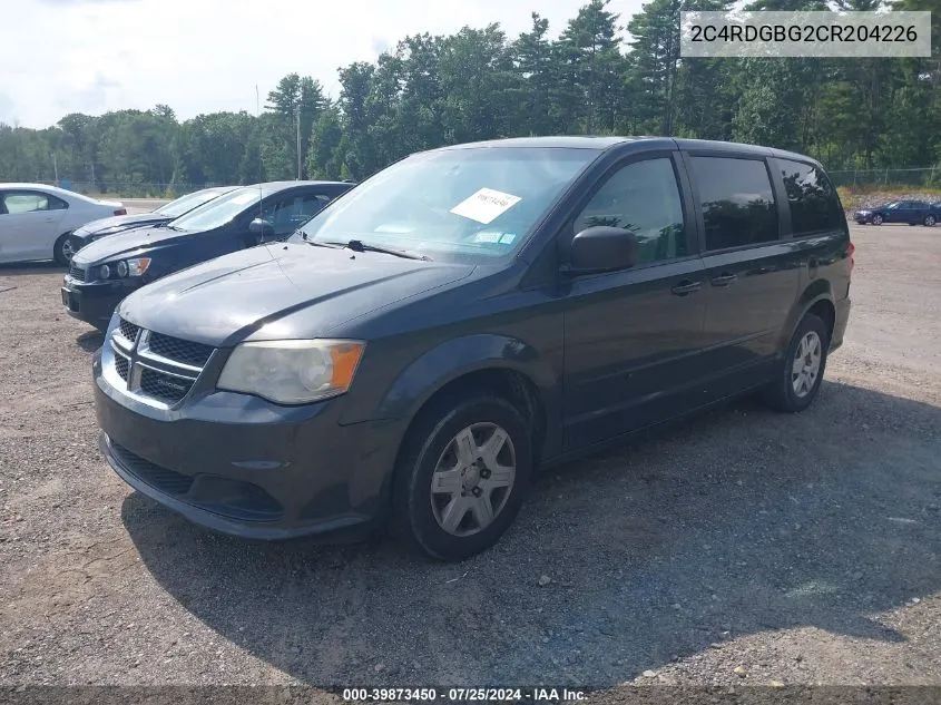 2C4RDGBG2CR204226 2012 Dodge Grand Caravan Se/Avp