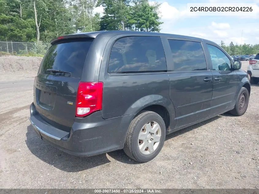 2012 Dodge Grand Caravan Se/Avp VIN: 2C4RDGBG2CR204226 Lot: 39873450