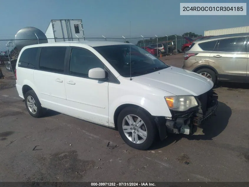 2012 Dodge Grand Caravan Sxt VIN: 2C4RDGCG1CR304185 Lot: 39971252