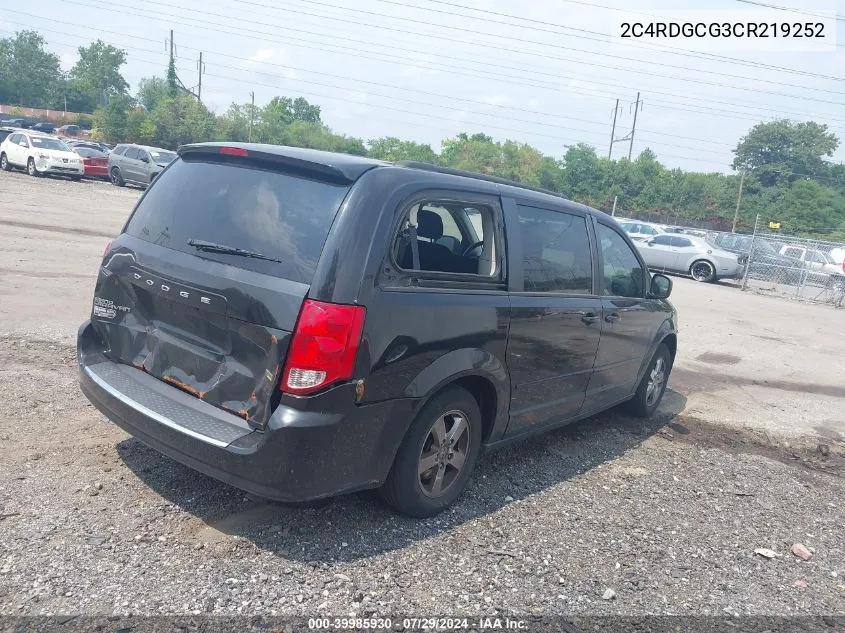 2C4RDGCG3CR219252 2012 Dodge Grand Caravan Sxt