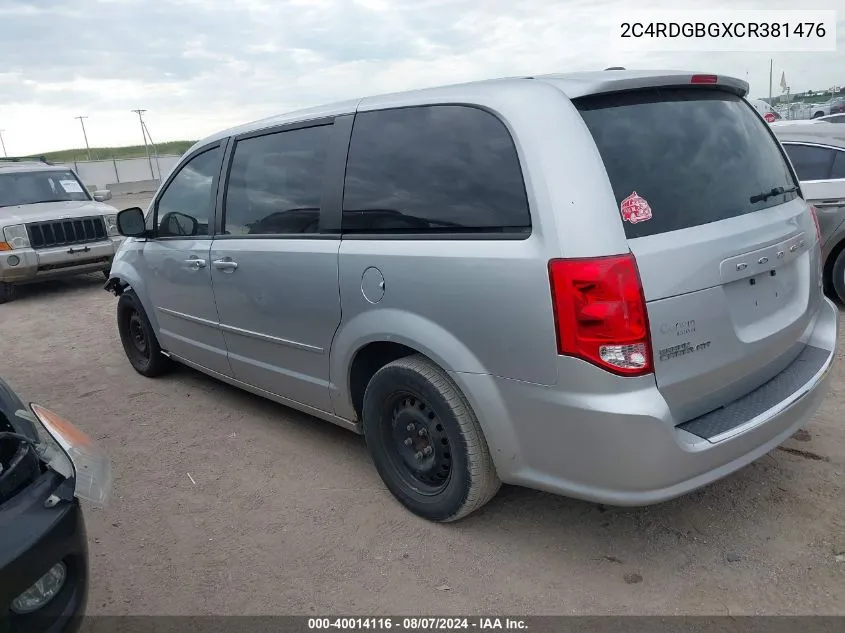 2C4RDGBGXCR381476 2012 Dodge Grand Caravan Se/Avp