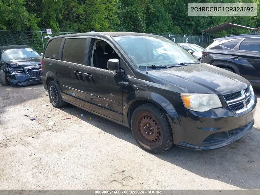 2012 Dodge Grand Caravan Se/Avp VIN: 2C4RDGBG1CR323692 Lot: 40021666