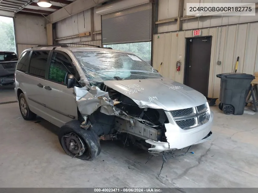 2012 Dodge Grand Caravan Se/Avp VIN: 2C4RDGBG0CR182775 Lot: 40023471