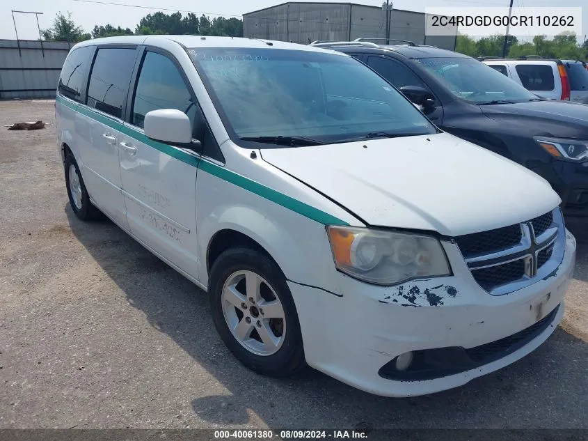 2012 Dodge Grand Caravan Crew VIN: 2C4RDGDG0CR110262 Lot: 40061380