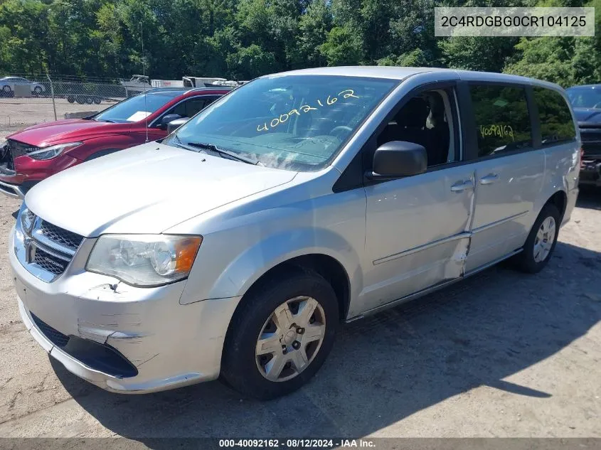 2C4RDGBG0CR104125 2012 Dodge Grand Caravan Se/Avp