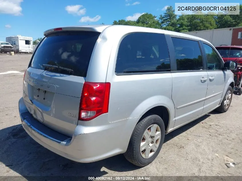 2C4RDGBG0CR104125 2012 Dodge Grand Caravan Se/Avp