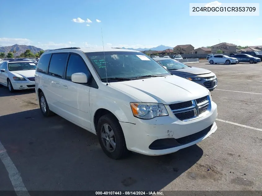 2012 Dodge Grand Caravan Sxt VIN: 2C4RDGCG1CR353709 Lot: 40107443