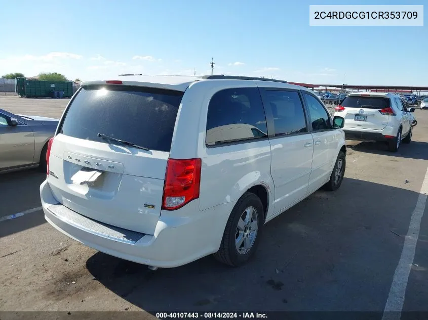 2012 Dodge Grand Caravan Sxt VIN: 2C4RDGCG1CR353709 Lot: 40107443