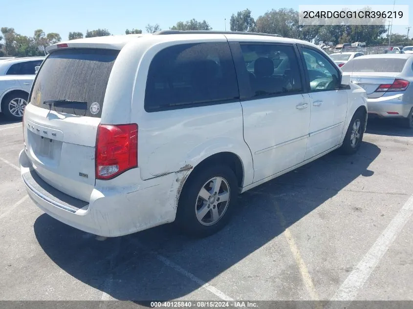 2012 Dodge Grand Caravan Sxt VIN: 2C4RDGCG1CR396219 Lot: 40125840