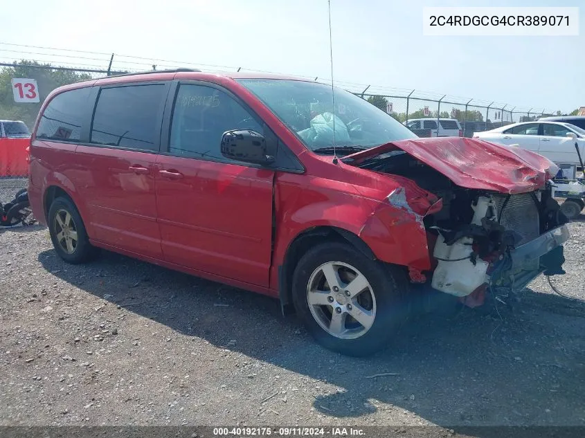 2012 Dodge Grand Caravan Sxt VIN: 2C4RDGCG4CR389071 Lot: 40192175