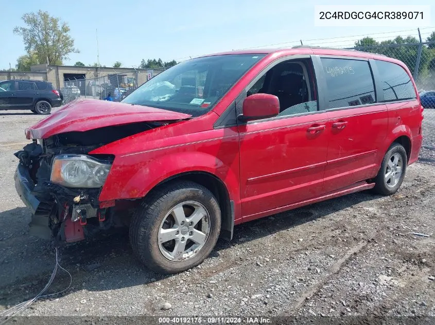 2012 Dodge Grand Caravan Sxt VIN: 2C4RDGCG4CR389071 Lot: 40192175