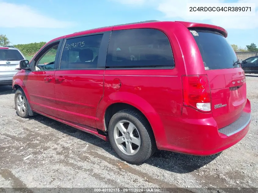 2012 Dodge Grand Caravan Sxt VIN: 2C4RDGCG4CR389071 Lot: 40192175