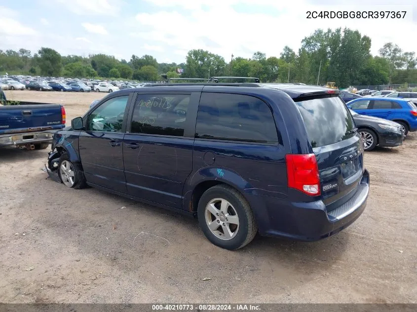 2012 Dodge Grand Caravan Se/Sxt VIN: 2C4RDGBG8CR397367 Lot: 40210773