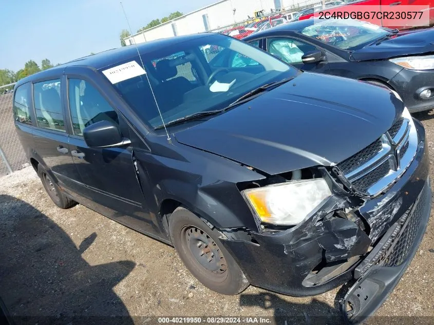 2012 Dodge Grand Caravan Se/Sxt VIN: 2C4RDGBG7CR230577 Lot: 40219950