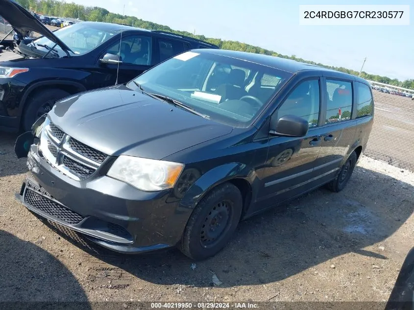 2012 Dodge Grand Caravan Se/Sxt VIN: 2C4RDGBG7CR230577 Lot: 40219950