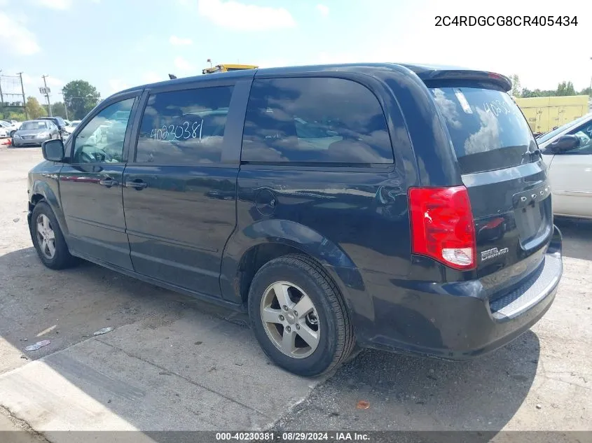 2C4RDGCG8CR405434 2012 Dodge Grand Caravan Sxt