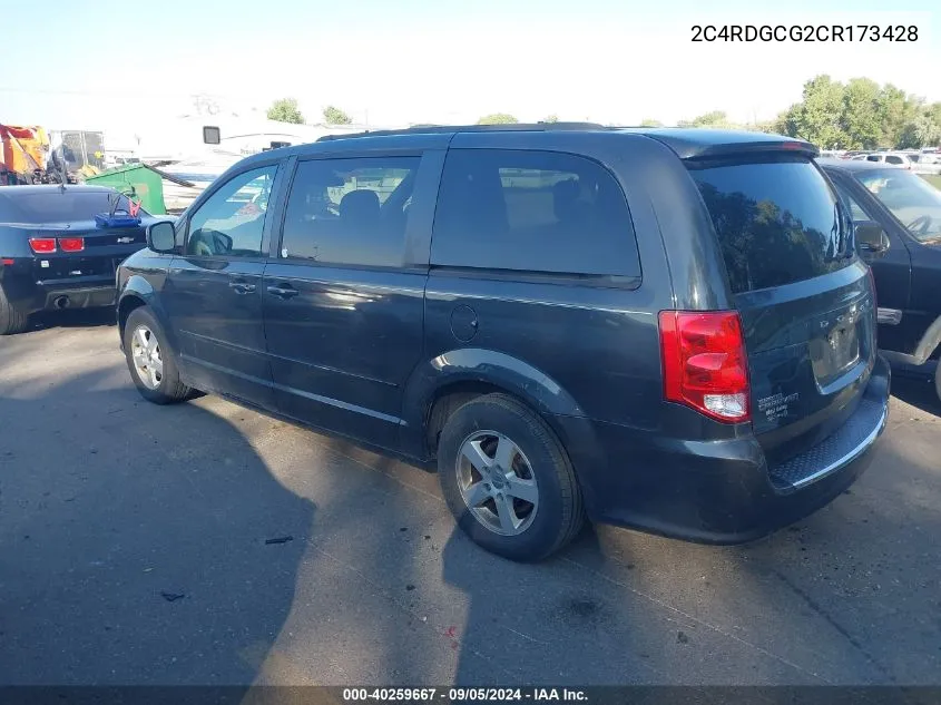 2012 Dodge Grand Caravan Sxt VIN: 2C4RDGCG2CR173428 Lot: 40259667