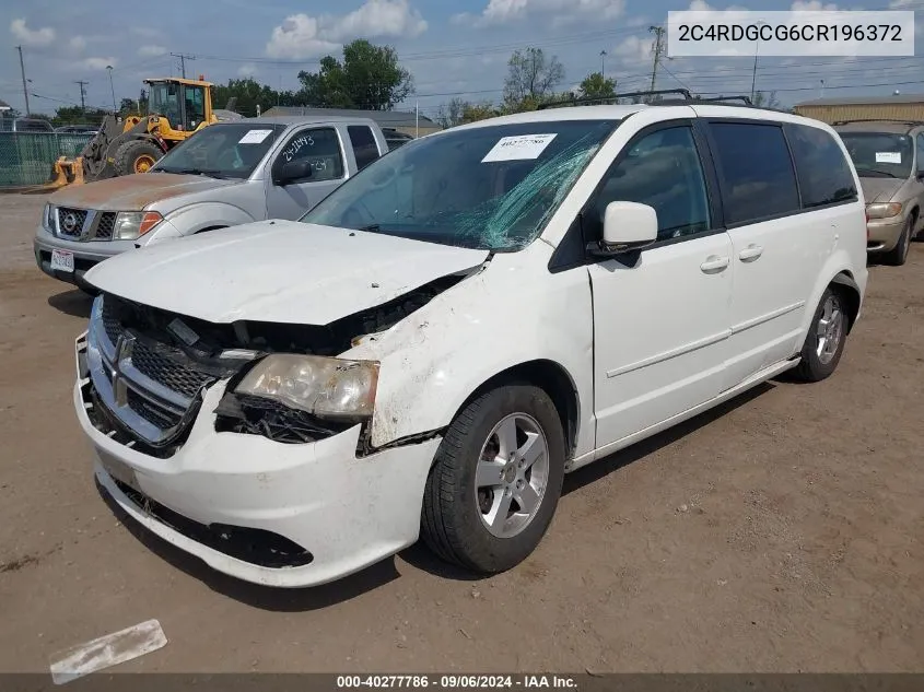 2012 Dodge Grand Caravan Sxt VIN: 2C4RDGCG6CR196372 Lot: 40277786