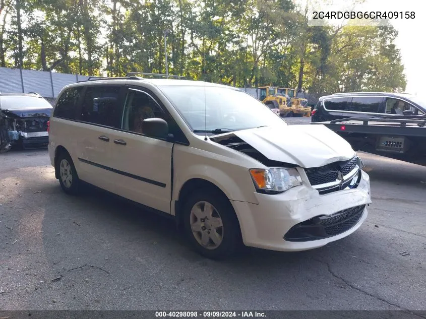 2012 Dodge Grand Caravan Se/Avp VIN: 2C4RDGBG6CR409158 Lot: 40298098