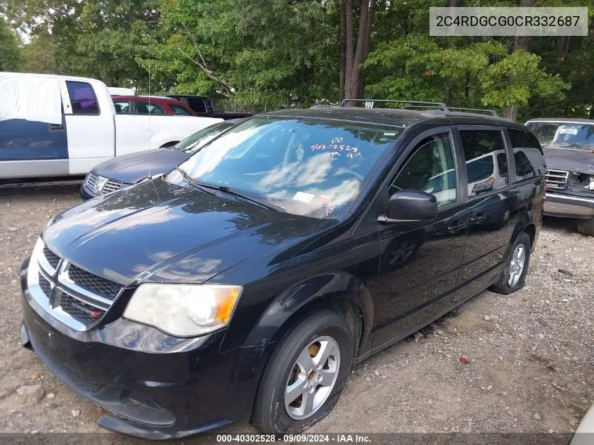 2012 Dodge Grand Caravan Sxt VIN: 2C4RDGCG0CR332687 Lot: 40302528