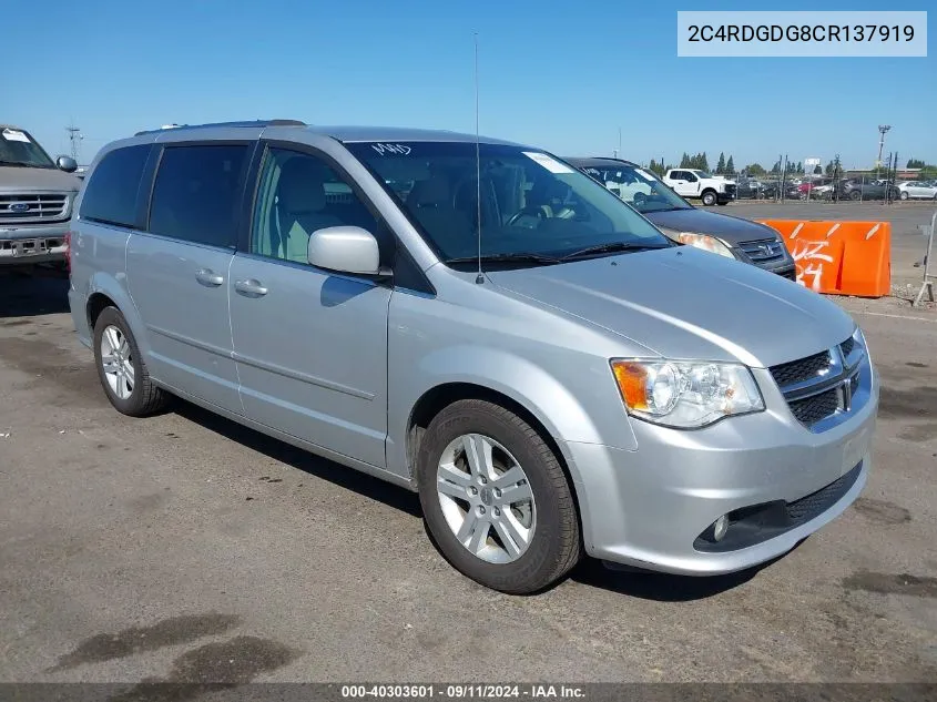 2012 Dodge Grand Caravan Crew VIN: 2C4RDGDG8CR137919 Lot: 40303601