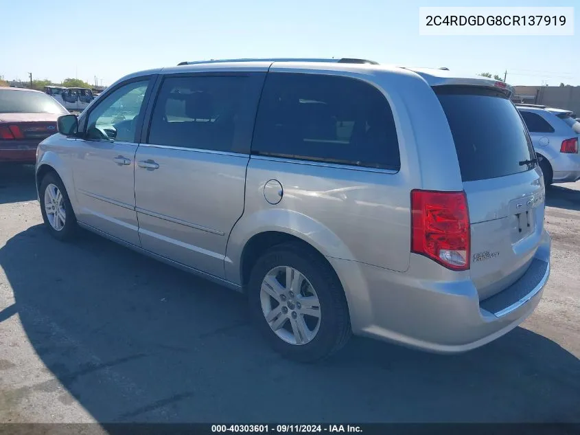 2012 Dodge Grand Caravan Crew VIN: 2C4RDGDG8CR137919 Lot: 40303601