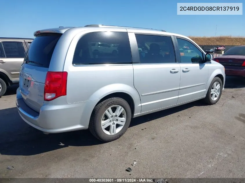 2012 Dodge Grand Caravan Crew VIN: 2C4RDGDG8CR137919 Lot: 40303601