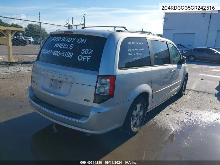 2012 Dodge Grand Caravan Sxt VIN: 2C4RDGCG5CR242516 Lot: 40314230