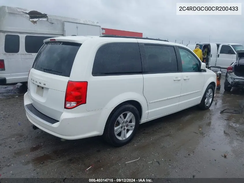 2C4RDGCG0CR200433 2012 Dodge Grand Caravan Sxt