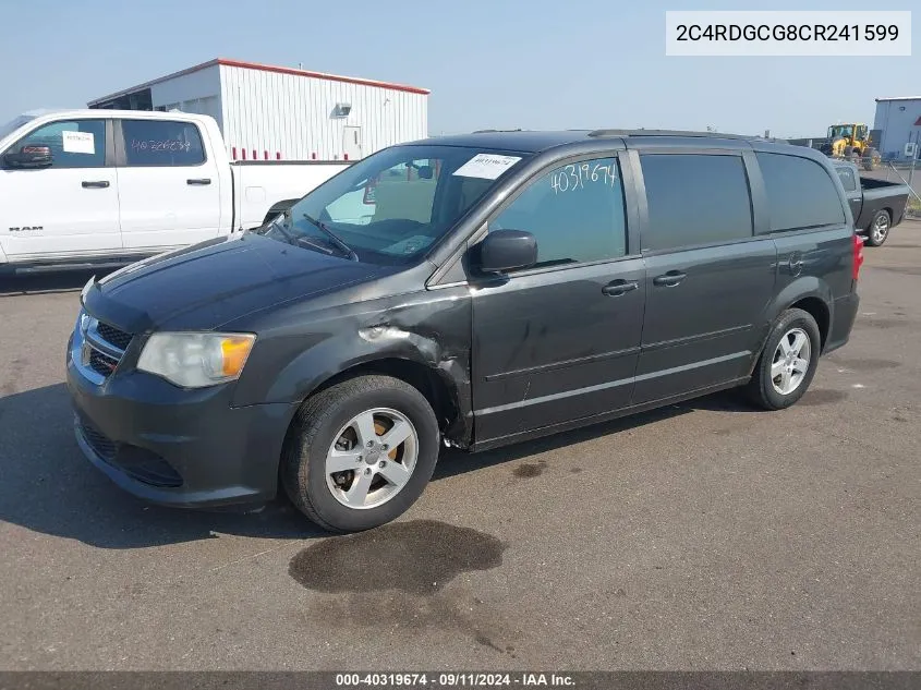 2012 Dodge Grand Caravan Sxt VIN: 2C4RDGCG8CR241599 Lot: 40319674