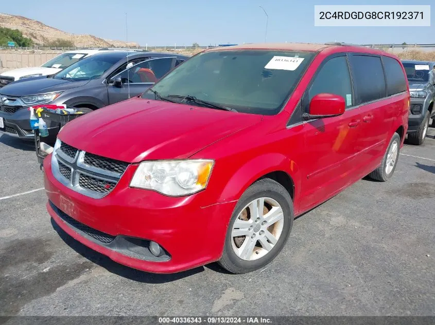 2012 Dodge Grand Caravan Crew VIN: 2C4RDGDG8CR192371 Lot: 40336343