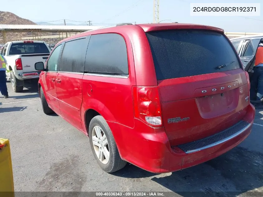 2012 Dodge Grand Caravan Crew VIN: 2C4RDGDG8CR192371 Lot: 40336343